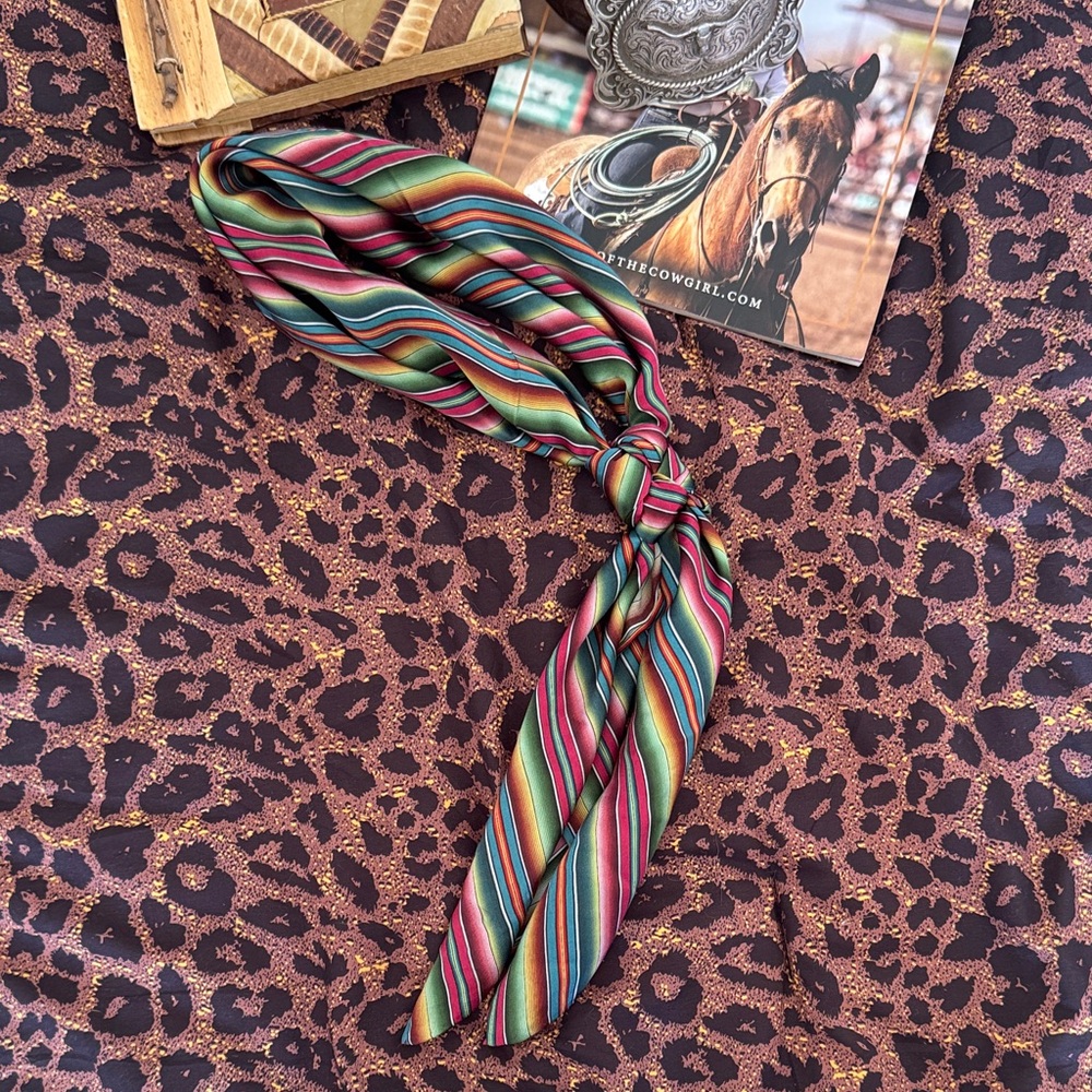 Striped Multicolor Silk Wildrag Scarf